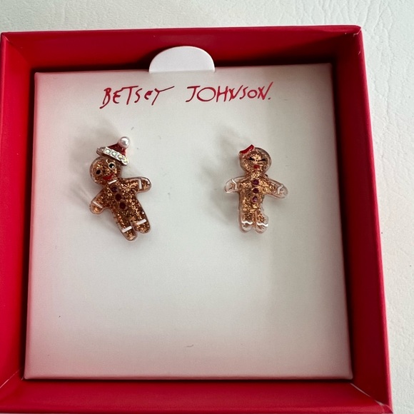 Betsey Johnson Gingerbread Mismatch Stud Earrings - Picture 4 of 5
